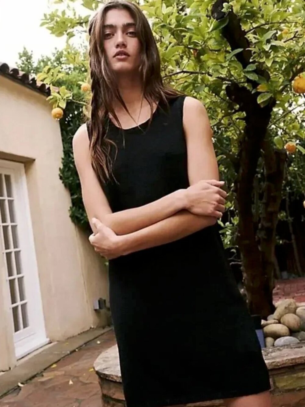 Free People Beach Black Nina Sweater Mini Dress